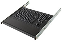 121-key Mil-grade Backlit Rack Mount Keyboard with Wrist Pad - Front View