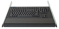 121-key Rugged Rack Mount Backlit Keyboard with Wrist Rest - Front View