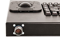 82-key Mil-grade Desktop Keyboard with 2-inch Trackball & Smart Card Reader - Mil Interface Connector