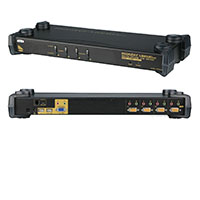 4-Port KVM Switch, Front and Rear Views