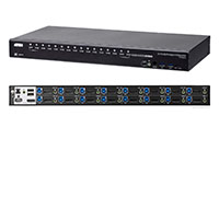 16-Port KVM Switch, Front and Rear Views