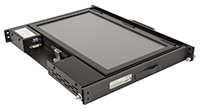 SlimLine Micro Rugged Rack Mount Flip-up Display in Stowed Position