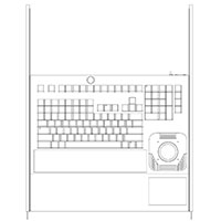 121-key Rack Mount Keyboard with Trackball and Numeric Keypad