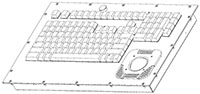 121-key Panel Mount Keyboard with Trackball & Numeric Keypad