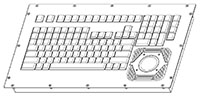 121-key Panel Mount Keyboard with Trackball