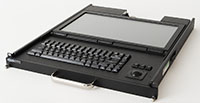 SlimLine 1U Rugged Rack Mount Display/Keyboard in Stowed Position
