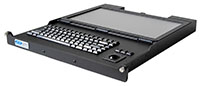 SlimLine 1U Rugged Rack Mount Display/Keyboard in Stowed Position
