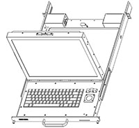 SlimLine 1U Rugged Rack Mount Display/Keyboard