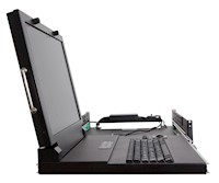 SlimLine Lite II Side Mount Rugged Flip-up Display/Keyboard Operating Position Side View