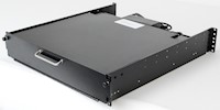 SlimLine 1U Rugged Rack Mount Display/Keyboard in Stowed Position