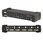 4-port KVM Switch, USB/DVI, Front and Rear Views