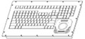 121-key Panel Mount Keyboard with Trackball