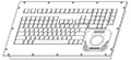 121-key Panel Mount Keyboard with Trackball & Numeric Keypad