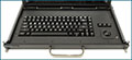 SlimLine 1U Rugged Rack Mount Display/Keyboard - Close-up of Keyboard & Trackball