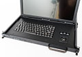 SlimLine 1U Rugged Rack Mount Display/Keyboard - Close-up of Keyboard & Trackball