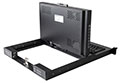SlimLine 1U Rugged Rack Mount Display/Keyboard in Operating Position - Rear View