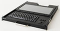 SlimLine 1U Rugged Rack Mount Display/Keyboard in Stowed Position