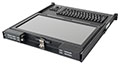 SlimLine 1U Rugged Rack Mount Display/Keyboard in Stowed Position