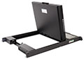 SlimLine 1U Rugged Rack Mount Display/Keyboard in Operating Position - Rear View